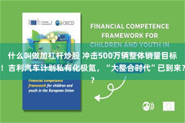 什么叫做加杠杆炒股 冲击500万辆整体销量目标！吉利汽车计划私有化极氪，“大整合时代”已到来？