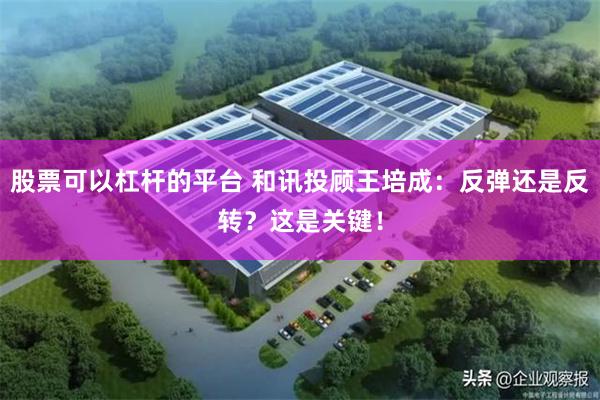 股票可以杠杆的平台 和讯投顾王培成：反弹还是反转？这是关键！