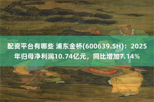 配资平台有哪些 浦东金桥(600639.SH)：2025年归母净利润10.74亿元，同比增加7.14%