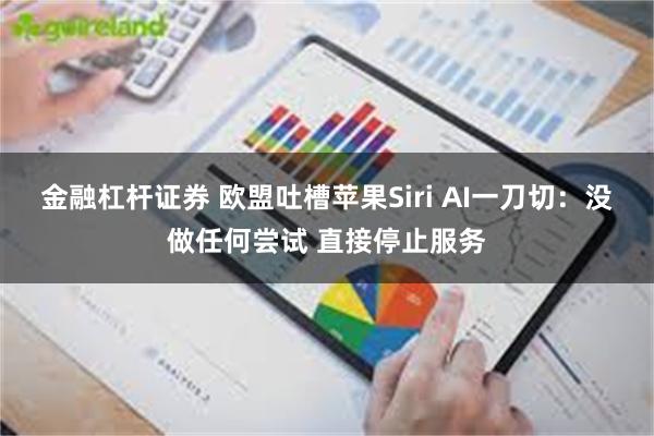 金融杠杆证券 欧盟吐槽苹果Siri AI一刀切：没做任何尝试 直接停止服务
