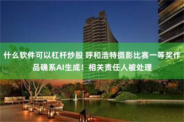 什么软件可以杠杆炒股 呼和浩特摄影比赛一等奖作品确系AI生成！相关责任人被处理