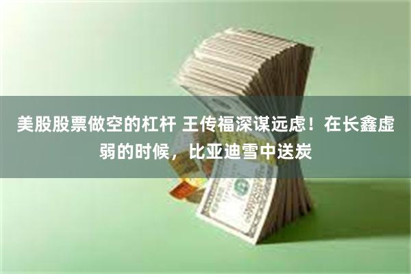 美股股票做空的杠杆 王传福深谋远虑！在长鑫虚弱的时候，比亚迪雪中送炭