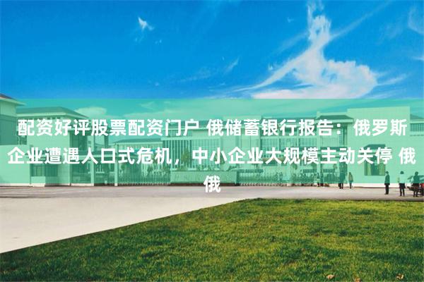 配资好评股票配资门户 俄储蓄银行报告：俄罗斯企业遭遇人口式危机，中小企业大规模主动关停 俄