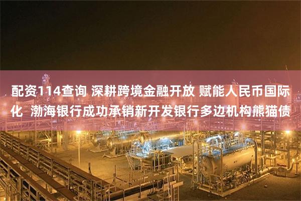 配资114查询 深耕跨境金融开放 赋能人民币国际化  渤海银行成功承销新开发银行多边机构熊猫债