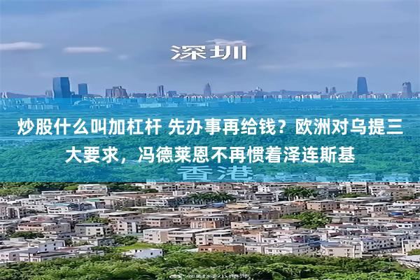 炒股什么叫加杠杆 先办事再给钱？欧洲对乌提三大要求，冯德莱恩不再惯着泽连斯基