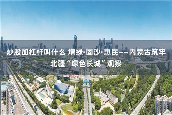 炒股加杠杆叫什么 增绿·固沙·惠民——内蒙古筑牢北疆“绿色长城”观察