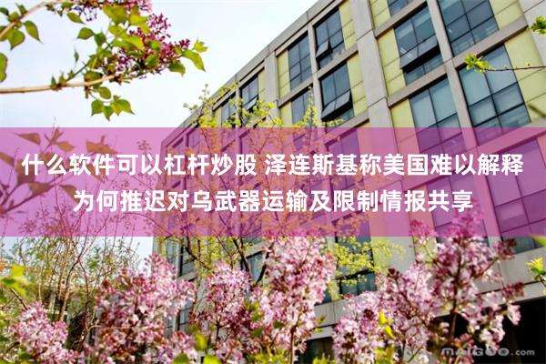 什么软件可以杠杆炒股 泽连斯基称美国难以解释为何推迟对乌武器运输及限制情报共享
